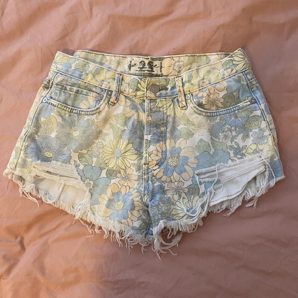 Free People Loving Good Vibrations Printed Shorts in Flower Power